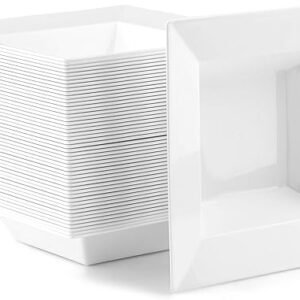 Wholesale 12 Oz. Square Disposable Plastic Elegant Premium Durable Dessert Bowls for Party Wedding Catering