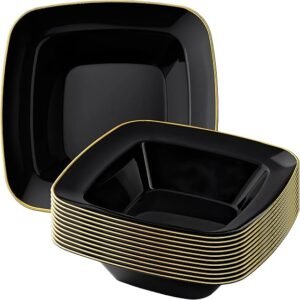 12 Oz. Disposable Plastic Elegant Premium Durable Soup Bowls for Parties Celebrations & Special Occasions