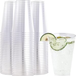 14 Ounce Disposable Heavy duty Clear Cups for Thanksgiving, Halloween, Christmas