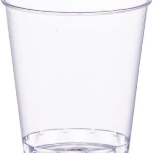1oz Clear Plastic Disposable Hard Clear Cups, Mini Cups Great Container for Sauce, Sample Tasting, Jello Shots, Pudding