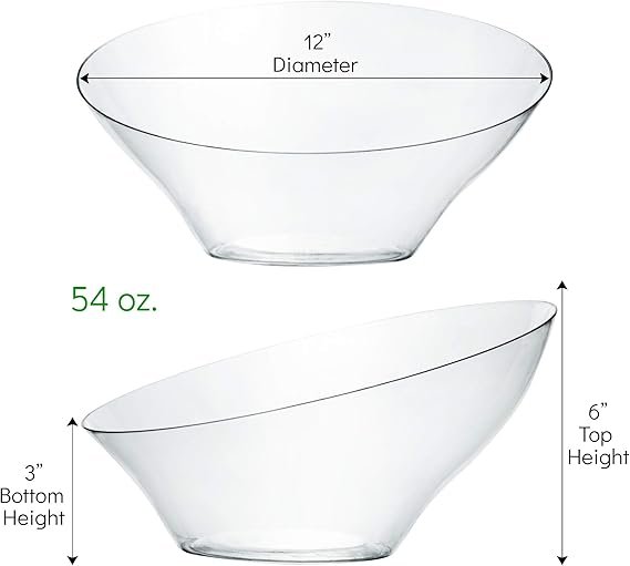 Disposable Angled Plastic Bowls Round Large Serving Bowl - Image 2