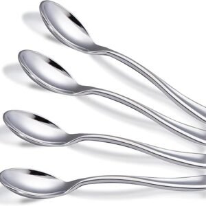 Disposable Mini Silver Spoon Metal PS Plastic Cutlery For Dessert