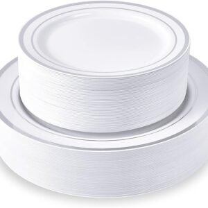 Factory Directly Elegant Disposable Plastic 6 7.5 9 10 Inch With Silver Hotstamped