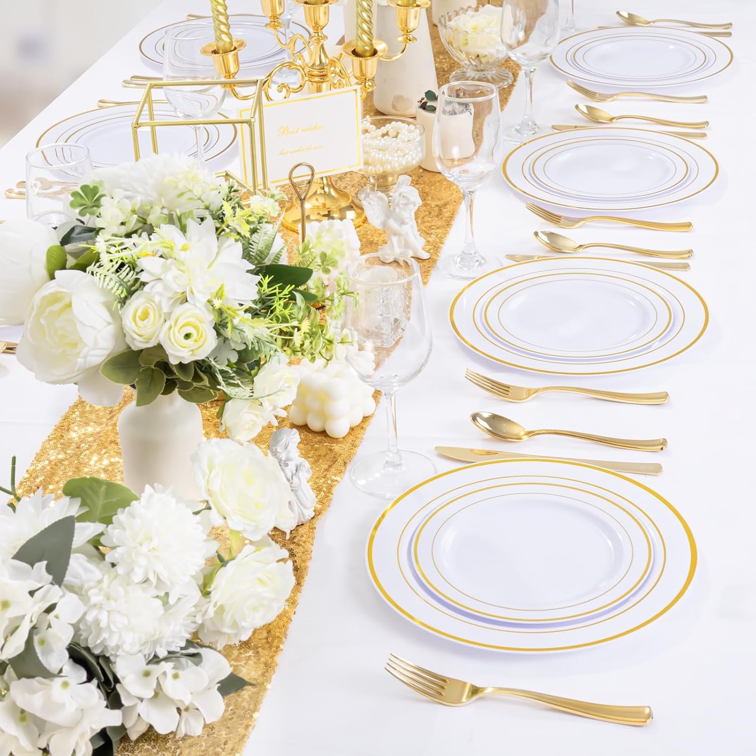 Disposable Gold Plastic Cutlery Set - Image 2