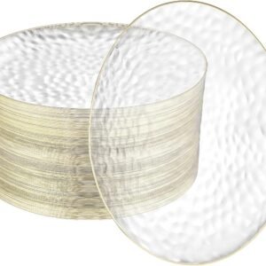 13" Hammered Plastic Charger Plates Durable & Stylish for Elegant Dining Events