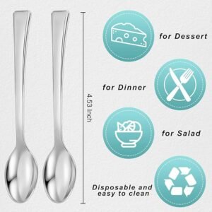Disposable Silverware Plastic Tasting Dessert Spoons for Party Wedding Catering