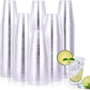 Disposable 7oz Plastic Clear Cups Ideal for Party, Whiskey, Wine Tasting