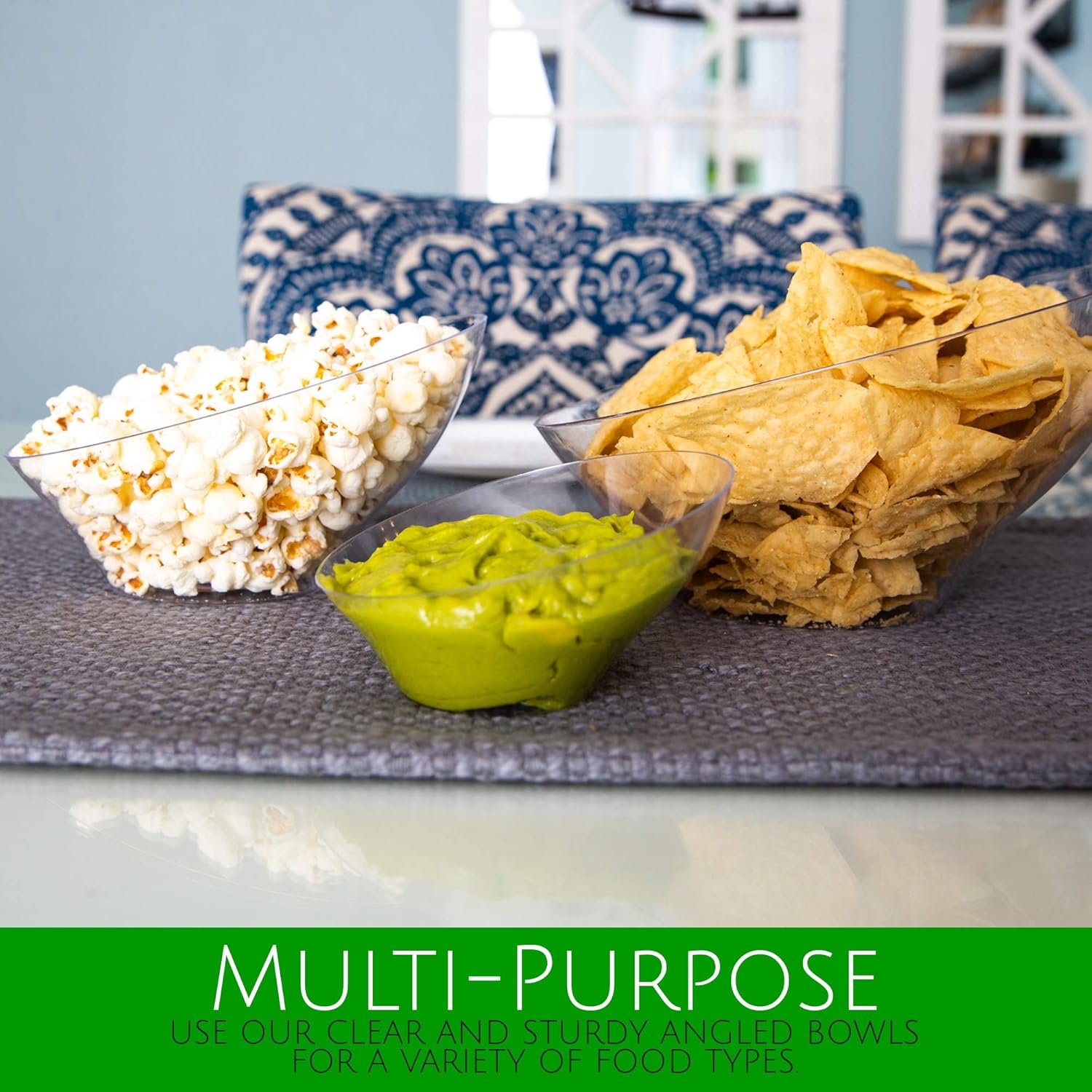 Disposable Angled Plastic Bowls Round Large Serving Bowl - Image 3