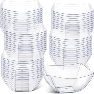 Disposable Plastic Square Small Salad Bowls 16oz