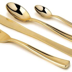 Disposable Gold Plastic Cutlery Set